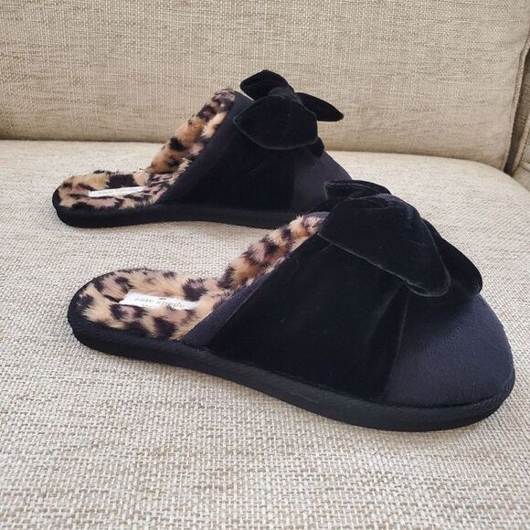 Kate Spade Black Bow Slippers Sz 6 - Picture 10 of 11
